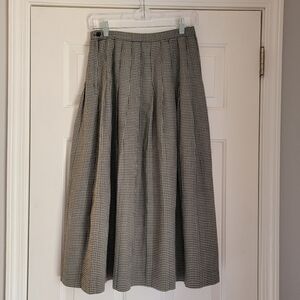 Women's Drop Waist Pleated Plaid/tweed/gingham Skirt